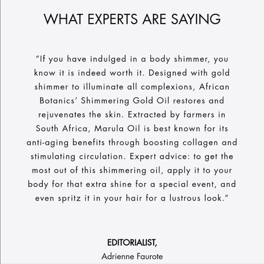 African Botanics Shimmering Gold Oil